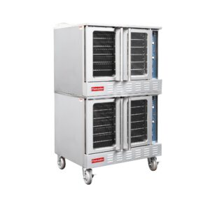 Flamaster FLM-COE240-2 38″ Commercial Double Deck Electric Convection Oven – 10 Racks, 240V