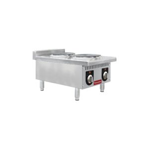 Flamaster FLM-EHP15 15″ Commercial Electric Hot Plate – 2 Burners, 208V, 1 Phase