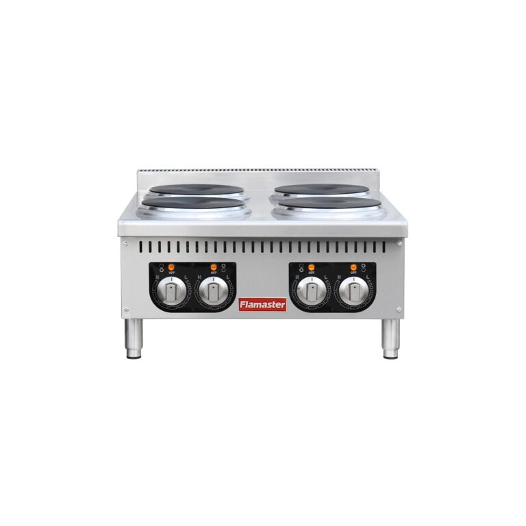 Flamaster FLM-EHP24 24″ Commercial Electric Hot Plate – 4 Burners, 208V, 3 Phase