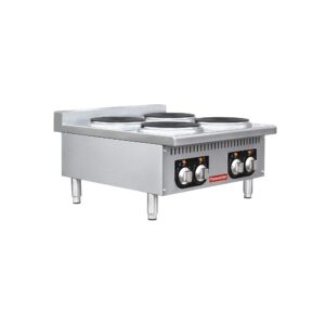 Flamaster FLM-EHP24 24″ Commercial Electric Hot Plate – 4 Burners, 208V, 3 Phase