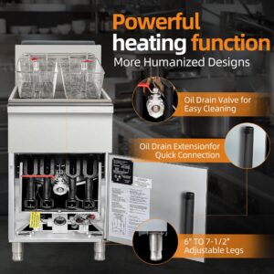 Flamaster FLM-F4-LP 15 1/2″ Liquid Propane Floor Fryer, 40-50 lb, 4 Tubes, 120,000 BTU