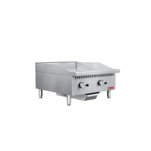 Flamaster FLM-G24-M 24″ Countertop Griddle with Manual Control, NG/LPG, 60,000 BTU, 2 Burners