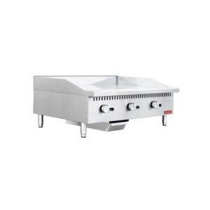 Flamaster FLM-G36-M 36″ Countertop Griddle with Manual Control, NG/LPG, 90,000 BTU, 3 Burners