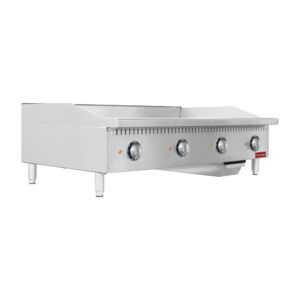 Flamaster FLM-G48-M 48″ Countertop Griddle with Manual Control, NG/LPG, 120,000 BTU, 4 Burners