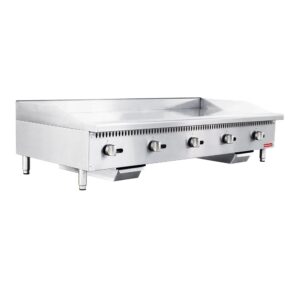 Flamaster FLM-G60-M 60″ Countertop Griddle with Manual Control, NG/LPG, 150,000 BTU, 5 Burners