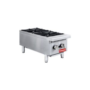 Flamaster FLM-HP12-M 12″ Countertop Gas Hot Plate, NG/LPG, 50,000 BTU, 2 Burners