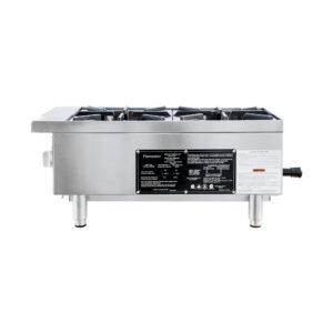 Flamaster FLM-HP12-M 12″ Countertop Gas Hot Plate, NG/LPG, 50,000 BTU, 2 Burners