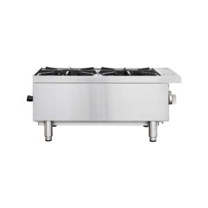 Flamaster FLM-HP12-M 12″ Countertop Gas Hot Plate, NG/LPG, 50,000 BTU, 2 Burners