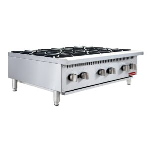 Flamaster FLM-HP36-M 36″ Countertop Gas Hot Plate, NG/LPG, 150,000 BTU, 6 Burners