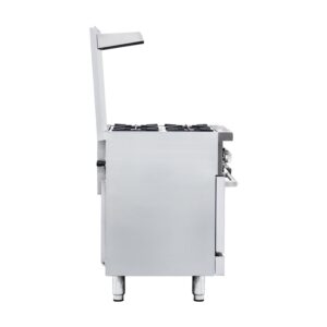 Flamaster FLM-R24 24” NG/LPG Commercial Gas Range, 4 Open Burners, Standard Oven, 153,000 BTU