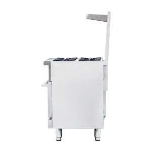 Flamaster FLM-R24 24” NG/LPG Commercial Gas Range, 4 Open Burners, Standard Oven, 153,000 BTU