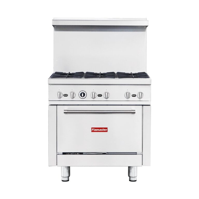 Flamaster FLM-R36 36” NG/LPG Commercial Gas Range, 6 Open Burners, Standard Oven, 213,000 BTU