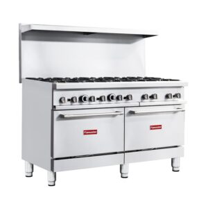 Flamaster FLM-R60 60” NG/LPG Commercial Gas Range, 10 Open Burners, 2 Standard Ovens, 366,000 BTU