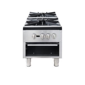 Flamaster FLM-SP-2 18” NG/LPG Stock Pot Range, 2 Three Ring Burners, 160,000 BTU