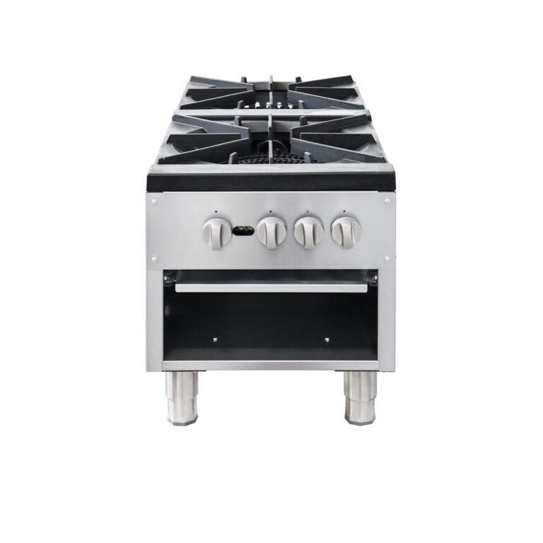 Flamaster FLM-SP-2 18” NG/LPG Stock Pot Range, 2 Three Ring Burners, 160,000 BTU