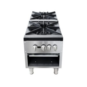 Flamaster FLM-SP-2 18” NG/LPG Stock Pot Range, 2 Three Ring Burners, 160,000 BTU