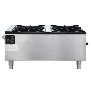 Flamaster FLM-SP-2 18” NG/LPG Stock Pot Range, 2 Three Ring Burners, 160,000 BTU