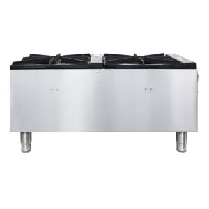 Flamaster FLM-SP-2 18” NG/LPG Stock Pot Range, 2 Three Ring Burners, 160,000 BTU