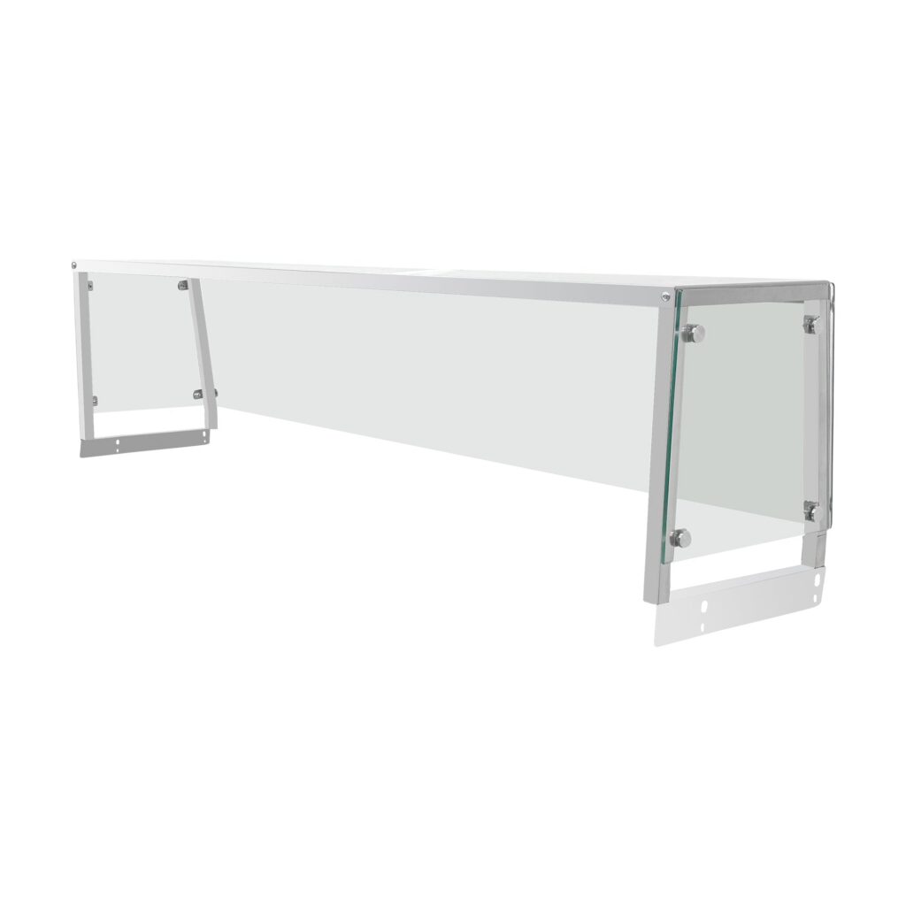 Flamaster FLM-ST4-OSG Trapezoid Sneeze Guard for 4-Pan Steam Table