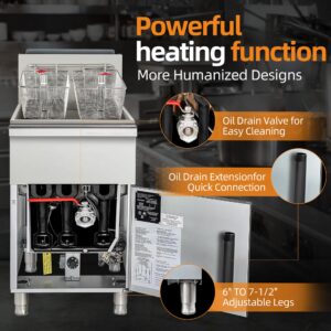 Flamaster FLM-F3-LP 15 1/2″ Liquid Propane Floor Fryer, 35-40 lb, 3 Tubes, 90,000 BTU