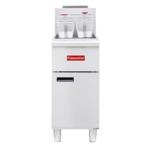 Flamaster FLM-F3-NG 15 1/2″ Natural Gas Floor Fryer, 35-40 lb, 3 Tubes, 90,000 BTU