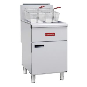Flamaster FLM-F5-NG 21″ Natural Gas Floor Fryer, 75-80 lb, 5 Tubes, 150,000 BTU