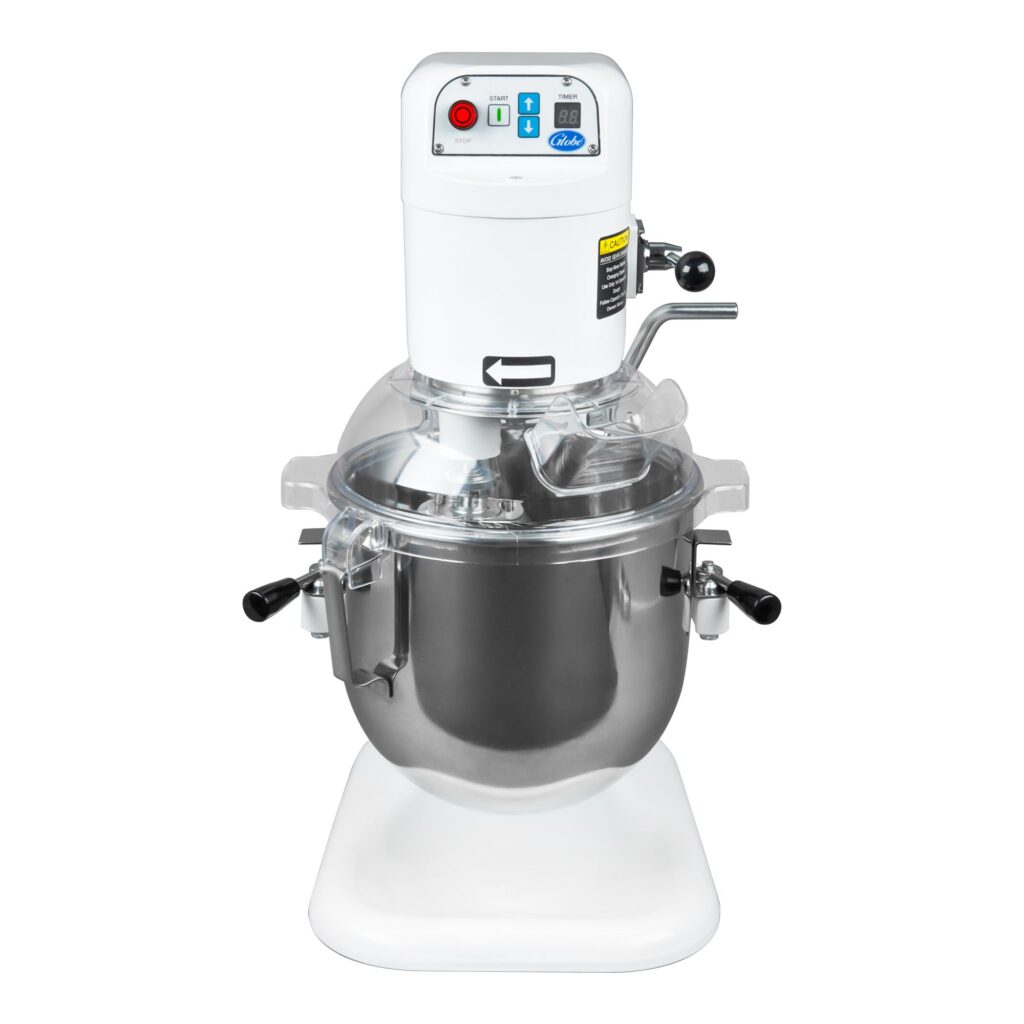 Globe SP08 8 Qt. Bowl Lift Countertop Mixer with Guard & Standard Accessories