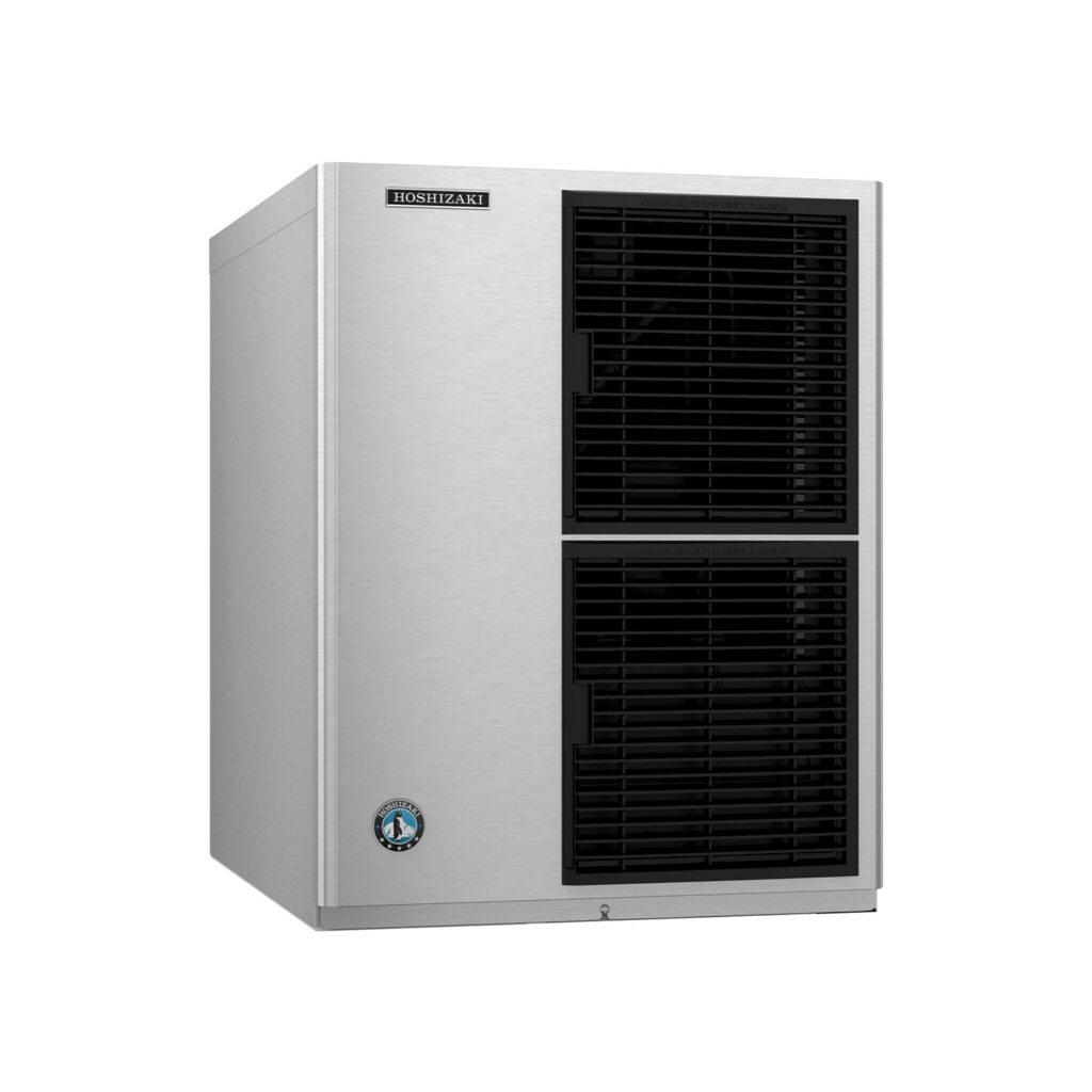 Hoshizaki KM-520MAJ Slim Line 22″ Air Cooled Crescent Cube Ice Machine with Stainless Steel Finish Ice Storage Bin – 556 lb. Per Day, 300 lb. Storage