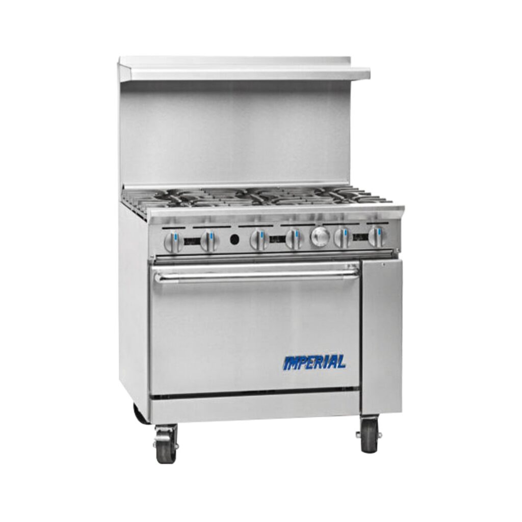 Imperial Range IR-6NG Pro Series 36″ Natural Gas 6 Burner Range with 26 1/2” Oven – 227,000 BTU