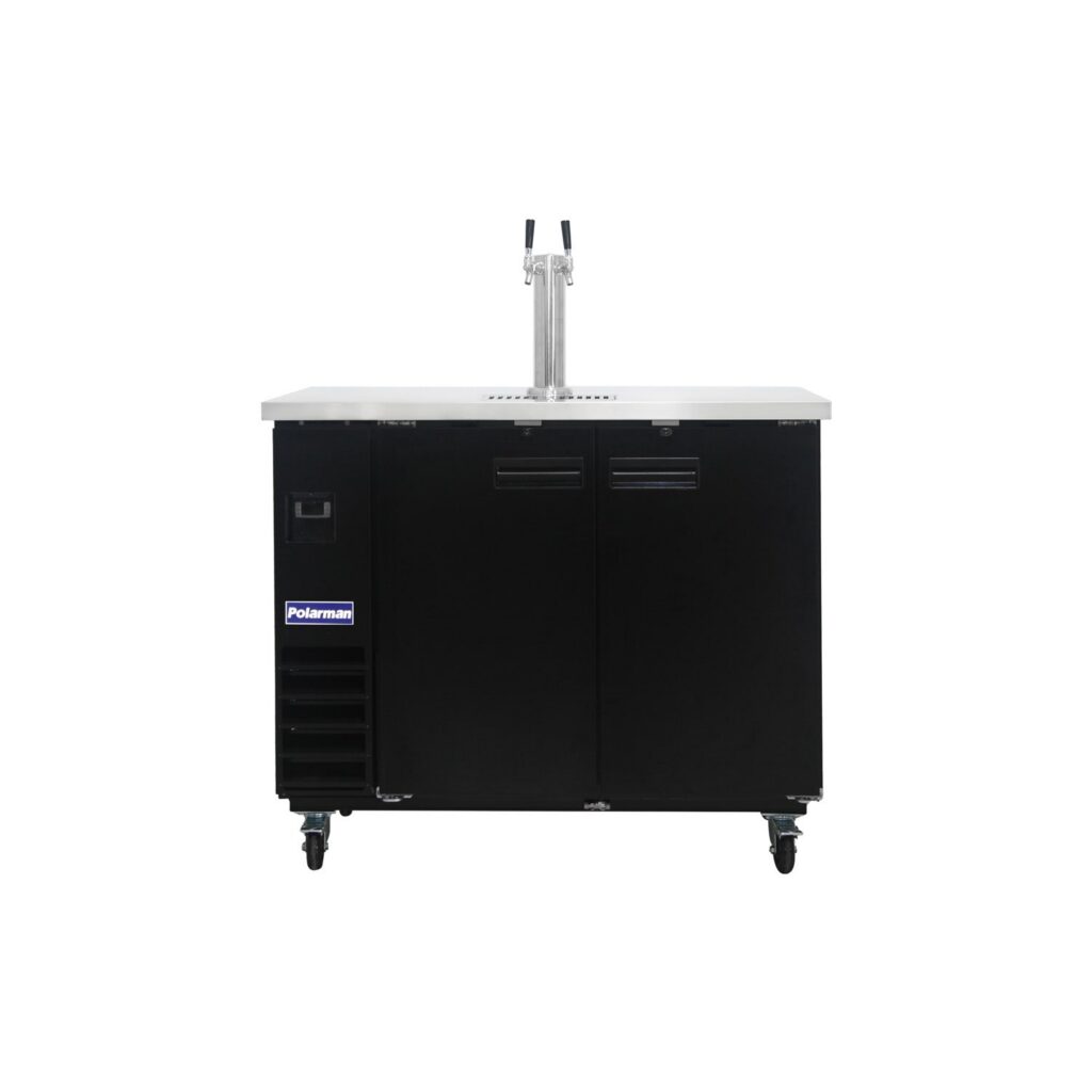 Polarman PLM-BCBD2-1 49 1/8″ Double Tap Kegerator Beer Dispenser with 2 Solid Doors, 12.5 cu. ft.