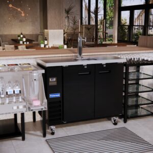 Polarman PLM-BCBD2-1 49 1/8″ Double Tap Kegerator Beer Dispenser with 2 Solid Doors, 12.5 cu. ft.