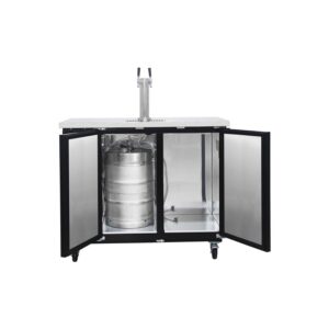 Polarman PLM-BCBD2-1 49 1/8″ Double Tap Kegerator Beer Dispenser with 2 Solid Doors, 12.5 cu. ft.