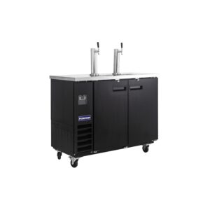 Polarman PLM-BCBD2-2 49 1/8″ Dual Single-Tap Kegerator Beer Dispenser with 2 Solid Doors, 12.5 cu. ft.