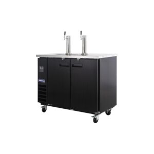 Polarman PLM-BCBD2-2 49 1/8″ Dual Single-Tap Kegerator Beer Dispenser with 2 Solid Doors, 12.5 cu. ft.