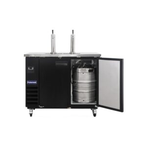 Polarman PLM-BCBD2-2 49 1/8″ Dual Single-Tap Kegerator Beer Dispenser with 2 Solid Doors, 12.5 cu. ft.