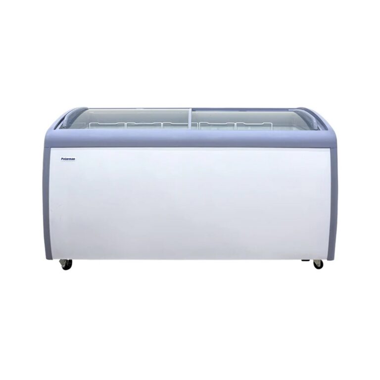Polarman PLM-S460 60 1/4″ Mobile Ice Cream Display Freezer, Curved Sliding Lid with 5 Baskets, 11.65 cu. ft.