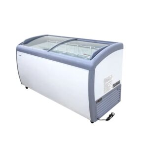 Polarman PLM-S460 60 1/4″ Mobile Ice Cream Display Freezer, Curved Sliding Lid with 5 Baskets, 11.65 cu. ft.