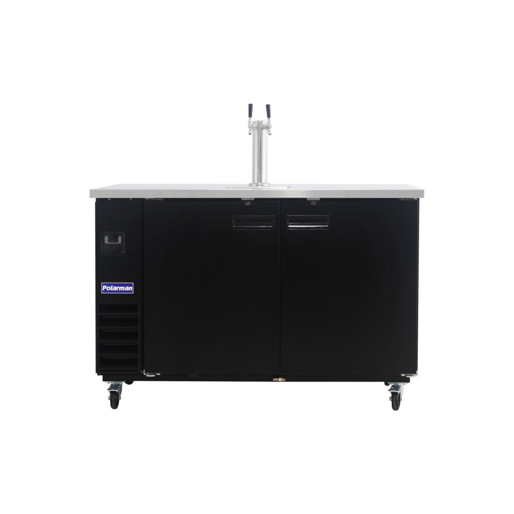 Polarman PLM-BCBD3-1 61 1/16″ Double Tap Kegerator Beer Dispenser with 2 Solid Doors, 16.6 cu. ft.