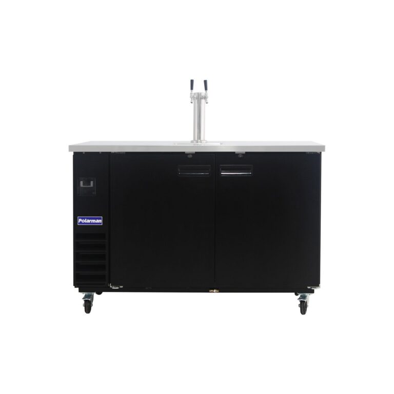 Polarman PLM-BCBD3-1 61 1/16″ Double Tap Kegerator Beer Dispenser with 2 Solid Doors, 16.6 cu. ft.