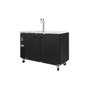 Polarman PLM-BCBD3-1 61 1/16″ Double Tap Kegerator Beer Dispenser with 2 Solid Doors, 16.6 cu. ft.