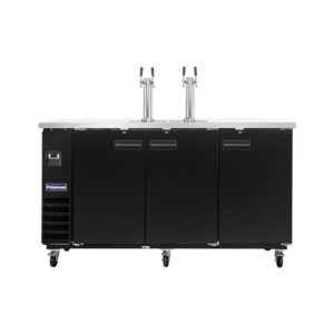 Polarman PLM-BCBD4-2 73 1/16″ Dual Double-Tap Kegerator Beer Dispenser with 3 Solid Doors, 20.8 cu. ft.