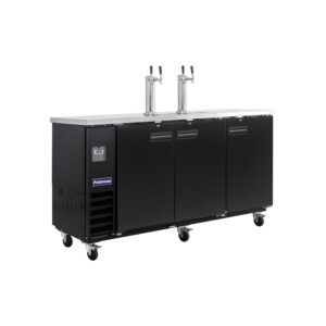 Polarman PLM-BCBD4-2 73 1/16″ Dual Double-Tap Kegerator Beer Dispenser with 3 Solid Doors, 20.8 cu. ft.