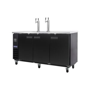 Polarman PLM-BCBD4-2 73 1/16″ Dual Double-Tap Kegerator Beer Dispenser with 3 Solid Doors, 20.8 cu. ft.