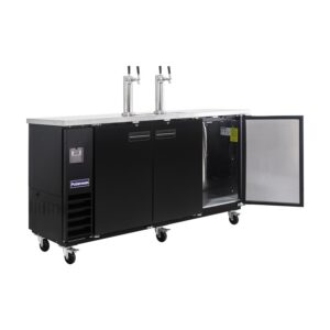 Polarman PLM-BCBD4-2 73 1/16″ Dual Double-Tap Kegerator Beer Dispenser with 3 Solid Doors, 20.8 cu. ft.
