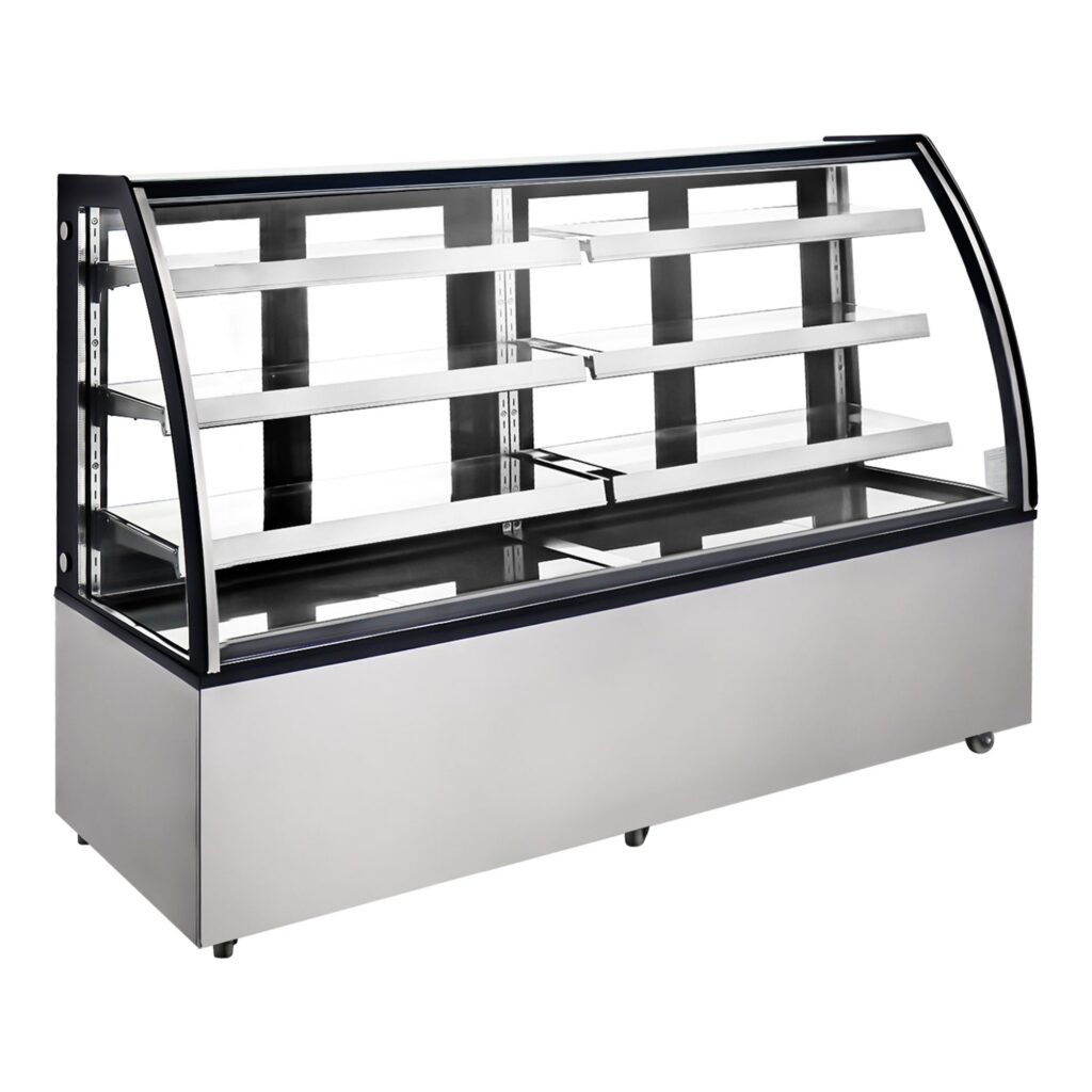 Polarman ARC-571Y 72″ Curved Glass Refrigerated Bakery Display Case with LED Lighting