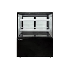 Polarman PLM-270SB 36″ Black 2-Shelf Square Glass Refrigerated Bakery Display Case