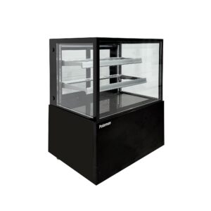 Polarman PLM-270SB 36″ Black 2-Shelf Square Glass Refrigerated Bakery Display Case