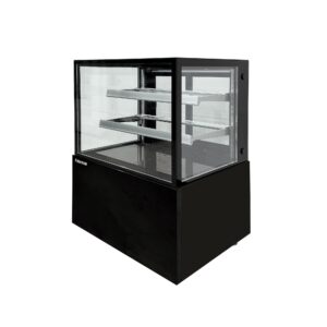 Polarman PLM-270SB 36″ Black 2-Shelf Square Glass Refrigerated Bakery Display Case