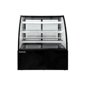 Polarman PLM-371AB 48″ Black 3-Shelf Curved Glass Refrigerated Bakery Display Case