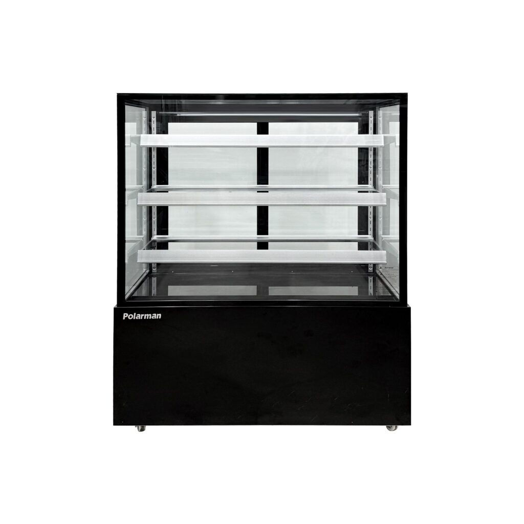 Polarman PLM-371SB 48″ Black 3-Shelf Square Glass Refrigerated Bakery Display Case